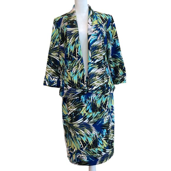 Black Label By Evan Picone Two-Piece 3/4 Sleeve Suit Skirt and Jacket Set Size 8 - Picture 1 of 4